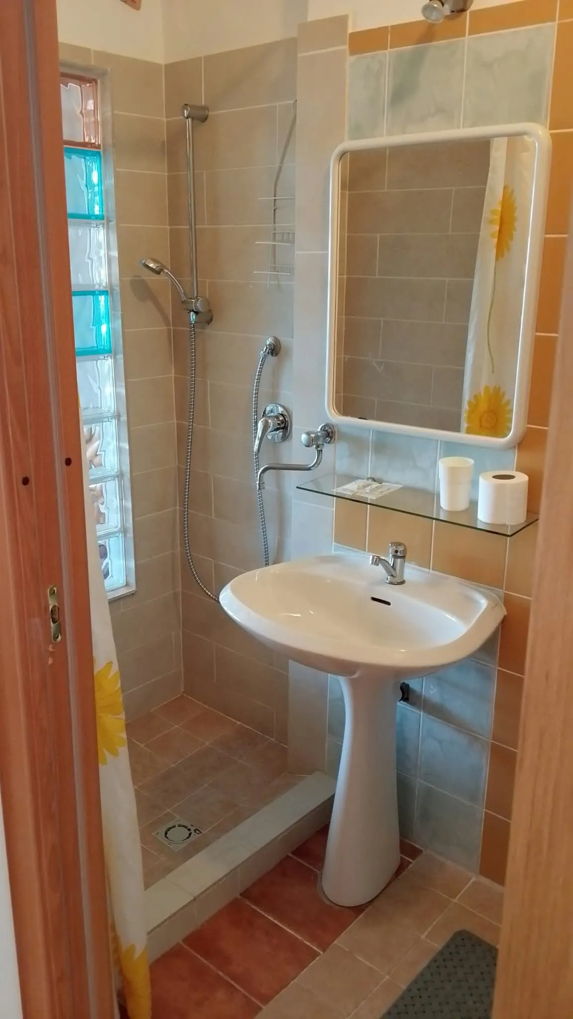 Appartamento 1a: il bagno con la doccia